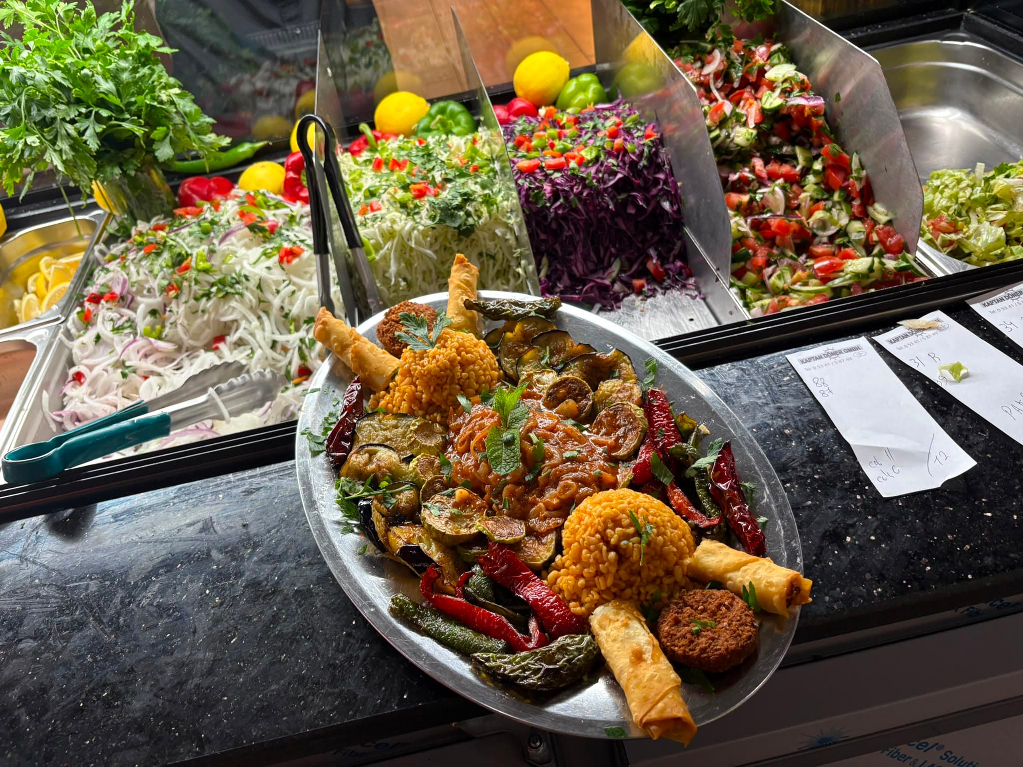 Izgara sebze ve meze tabağı