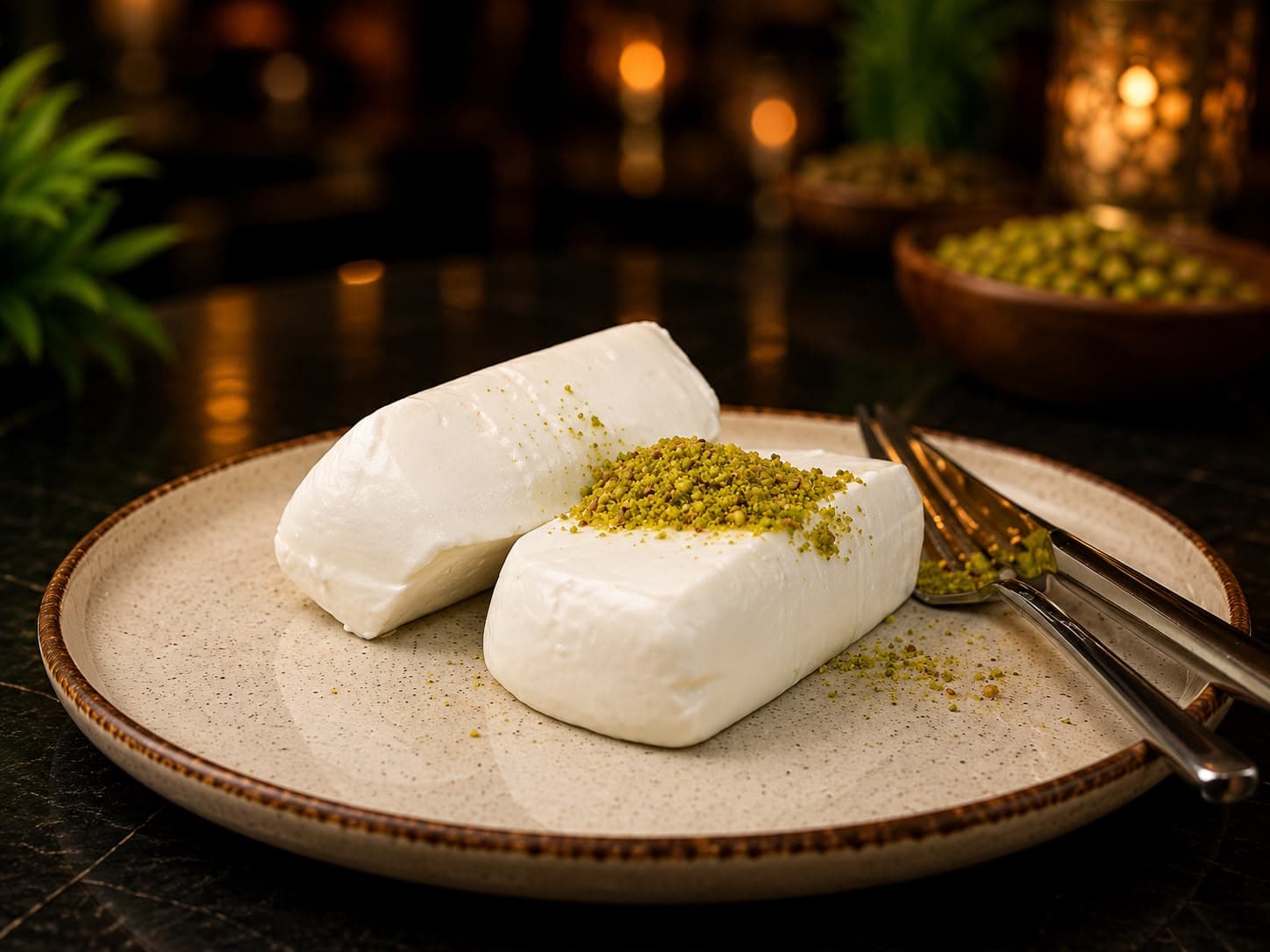 Kaymak, fıstıklı