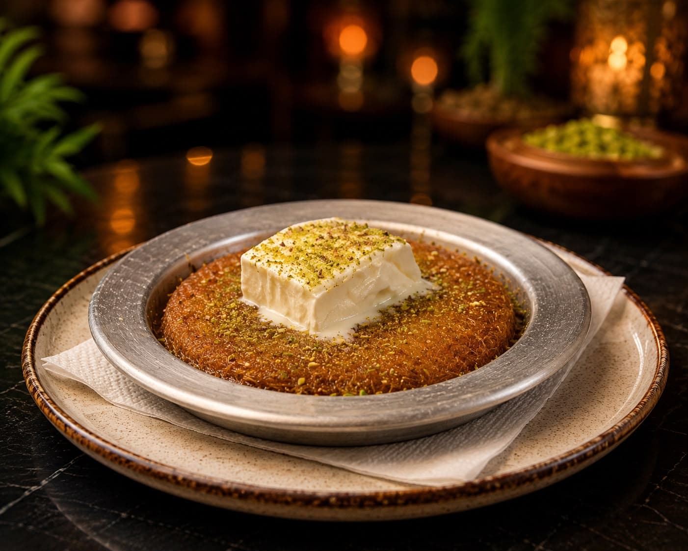 Künefe — fıstıklı, kaymaklı